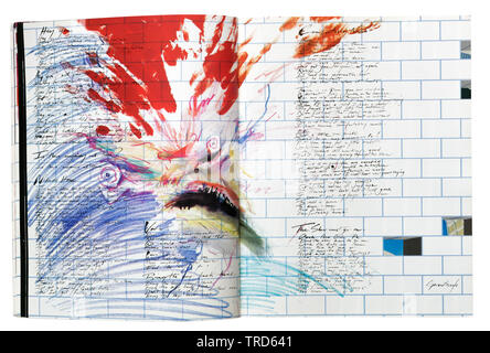 The Wall album on vinyl by Pink Floyd with original sleeve artwork by  Gerald Scarfe Stock Photo - Alamy