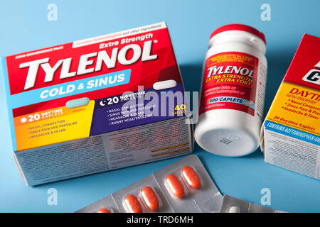 Halifax, Canada- May 31, 2019: Assorted Tylenol products Stock Photo