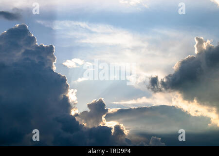 Cumulus at sunset Sky with different types of clouds Stock Photo - Alamy