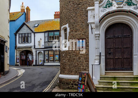 lyme regis town centre seaside town beach , dorset, england, uk, gb Stock Photo