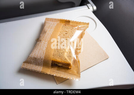 very small snack at the plane Stock Photo