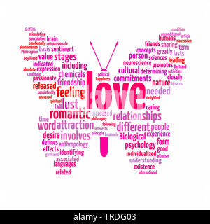 tag cloud with many love terms Stock Photo