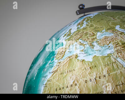 3d rendering of a globe shows europe Stock Photo