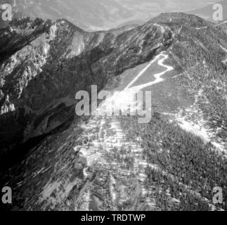 Predigtstuhl, aerial photo, taken between 1958 and 1963, Germany, Bavaria Stock Photo