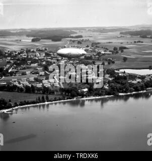 Trumpf Blimp, aerial photo from the year 1961, Germany Stock Photo