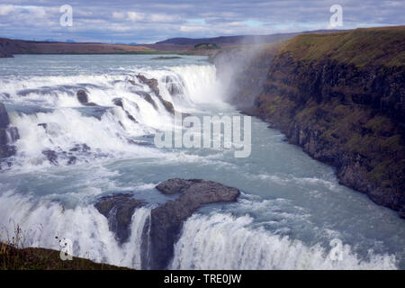 Gullfoss, Golden Falls, Iceland, Haukadalur Stock Photo