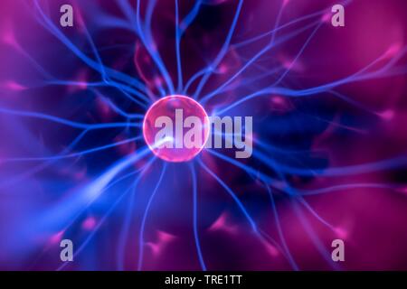 plasma lamp with moving light beams Stock Photo