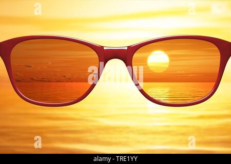 View through glasses sharp with glasses unsharp without glasses Stock Photo