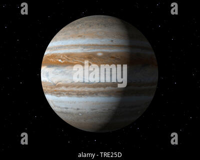 planet Jupiter with NASA textures, computer graphic Stock Photo