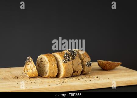 sliced german bread roll, Germany Stock Photo