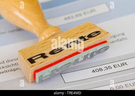 stamp lettering Rente, pension, Germany