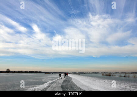 Skaters at the Ankeveense plassen, Netherlands Stock Photo