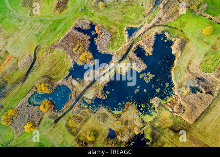 lake in the Zuercher Oberland, drone photo, Switzerland Stock Photo