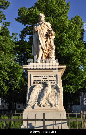 Friedrich Wilhelm III staue  memorial for General von Scharnhorst, Bebelplatz, Unter den Linden, Berlin, Germany, Europe Stock Photo