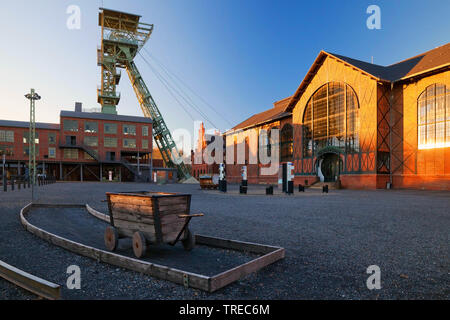headframe and engine house of industrial museum Zollern Colliery, Germany, North Rhine-Westphalia, Ruhr Area, Dortmund Stock Photo