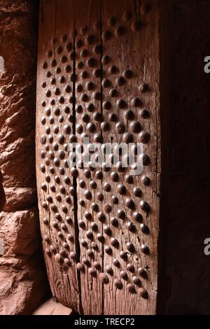 Studded wooden door in ancient Ethiopia Stock Photo