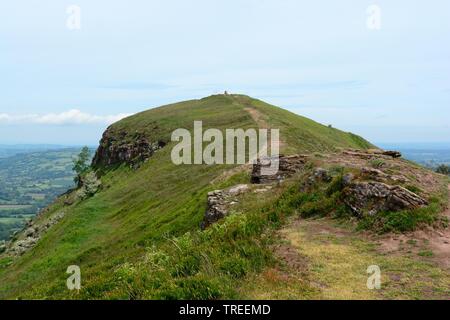 footpath to summit of Skirrid Fawr The Skirrid  Ysgyryd Fawr mountain Black Mountains Brecon Beacons National Park Wales Cymru UK Stock Photo