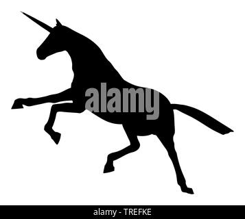 Computer graphic, silhouette of an unicorn Stock Photo