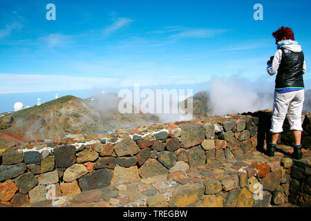 view point at the summit of Roque de los Muchachos, Canary Islands, La Palma, El Paso Stock Photo