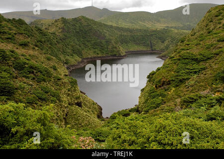 Lagoa Comprida; Caldeira Comprida, Azores, Flores, Faja Grande Stock Photo
