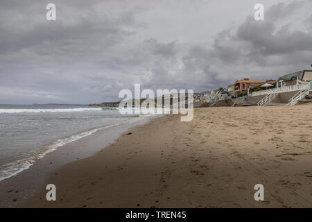 Malibu Beach Landscapes On Cloudy Day Stock Photo
