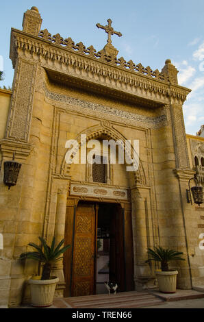 Entrance to the Coptic Christian Hanging Church of Cairo, Egypt. Stock Photo