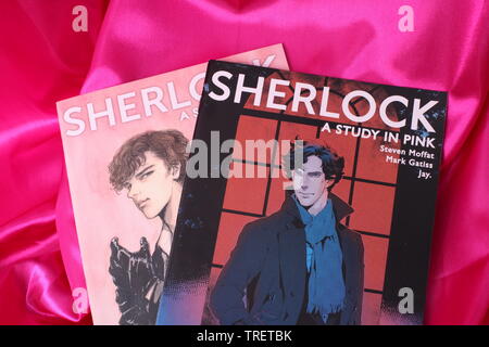 A study in Pink - Sherlock Holmes graphic novel based on the TV Series Sherlock by Steven Moffat and Mark Gatiss, Japanese Manga adaption by Jay Stock Photo