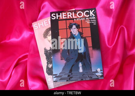 A study in Pink - Sherlock Holmes graphic novel based on the TV Series Sherlock by Steven Moffat and Mark Gatiss, Manga adaption by Jay Stock Photo