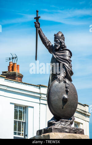 King Alfred the Great statue in Hampshire city of Winchester, Anglo Saxon capital of Wessex, England. Stock Photo