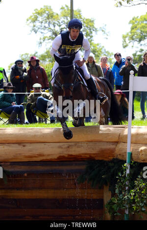 Christopher Burton - Graf Liberty -  Cross Country Badminton Horse Trials 2019 Stock Photo