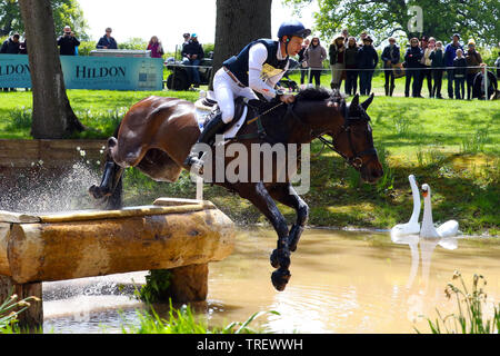 Christopher Burton - Graf Liberty -  Cross Country Badminton Horse Trials 2019 Stock Photo