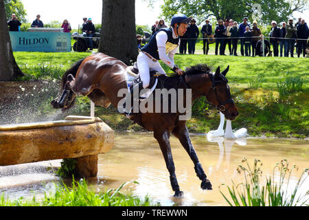 Christopher Burton - Graf Liberty -  Cross Country Badminton Horse Trials 2019 Stock Photo