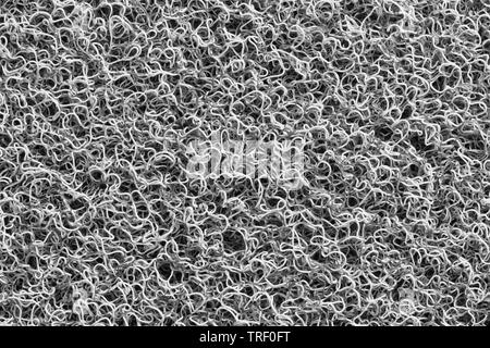 Plastic threads of carpet Black and White texture Background Stock Photo