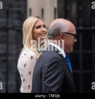 10 Downing Street, London, UK. 4th June 2019. On day 2 of the State Visit of the President and First Lady of the USA, Ivanka Trump arrives in Downing Street with US Ambassador to the UK, Robert Wood Johnson, for talks. Credit: Malcolm Park/Alamy Live News. Stock Photo