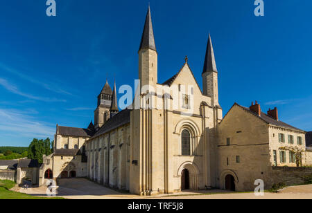 Chevet of the abbey church of Fontevraud Abbey, Fontevraud l'Abbaye, Maine-et-Loire, Pays de la Loire, France Stock Photo