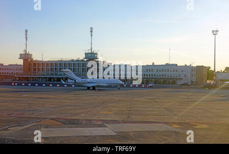 BUDAPEST, HUNGARY -25 MAY 2019- View of the Budapest Ferenc Liszt International Airport (BUD), formerly known as Budapest Ferihegy International Airpo Stock Photo