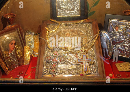 Cairo, Egypt - March 01, 2010: Famous Relics at Saint George Greek Orthodox Church in Cairo, Egypt. Stock Photo