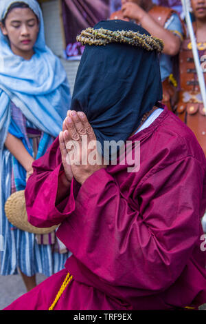 Filippino Participant in a Good Friday crucifixion re-enactment in Pampanga The Philippines Stock Photo