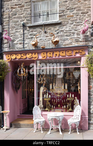 Lamps and lights for sale in one of the village shops in Hay on Wye, United Kingdom Stock Photo