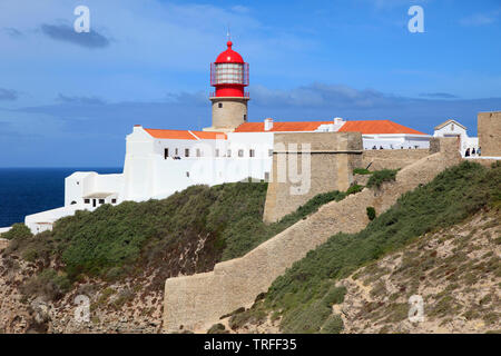 Portugal, Algarve, Cabo de Sao Vicente, Lighthouse, Stock Photo