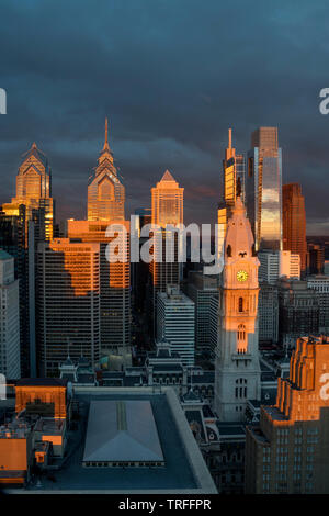 DOWNTOWN SKYLINE PHILADELPHIA PENNSYLVANIA USA Stock Photo