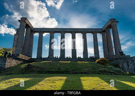 Pillars of the National Monument of Scotland, Calton Hill, Edinburgh Stock Photo