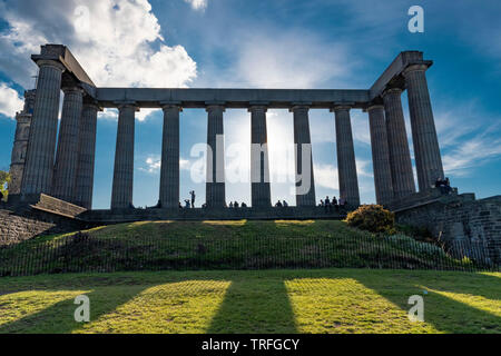 Pillars of the National Monument of Scotland, Calton Hill, Edinburgh Stock Photo