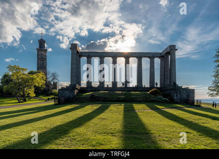 Pillars of the National Monument of Scotland, Calton Hill, Edinburgh Stock Photo