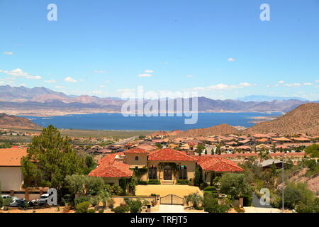 View of Lake Mead created by the Hoover Dam, Nevada, USA Stock Photo