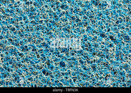 Plastic threads of carpet Blue and White texture Background Stock Photo