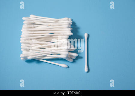 Close Up Of Single Cotton Bud Isolated On White Stock Photo