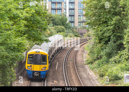 British Rail Class 378 Capitalstar electric multiple unit passenger train, specifically designed for the London Overground network, in Chelsea, UK Stock Photo