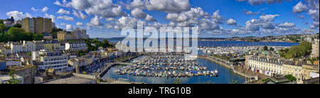 GB - DEVON: Panoramic view of Torquay harbour with Tor Bay in background  (HDR-Image)