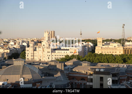 Azotea rooftop bar, over Circulo de Bellas Artes in Madrid Stock Photo